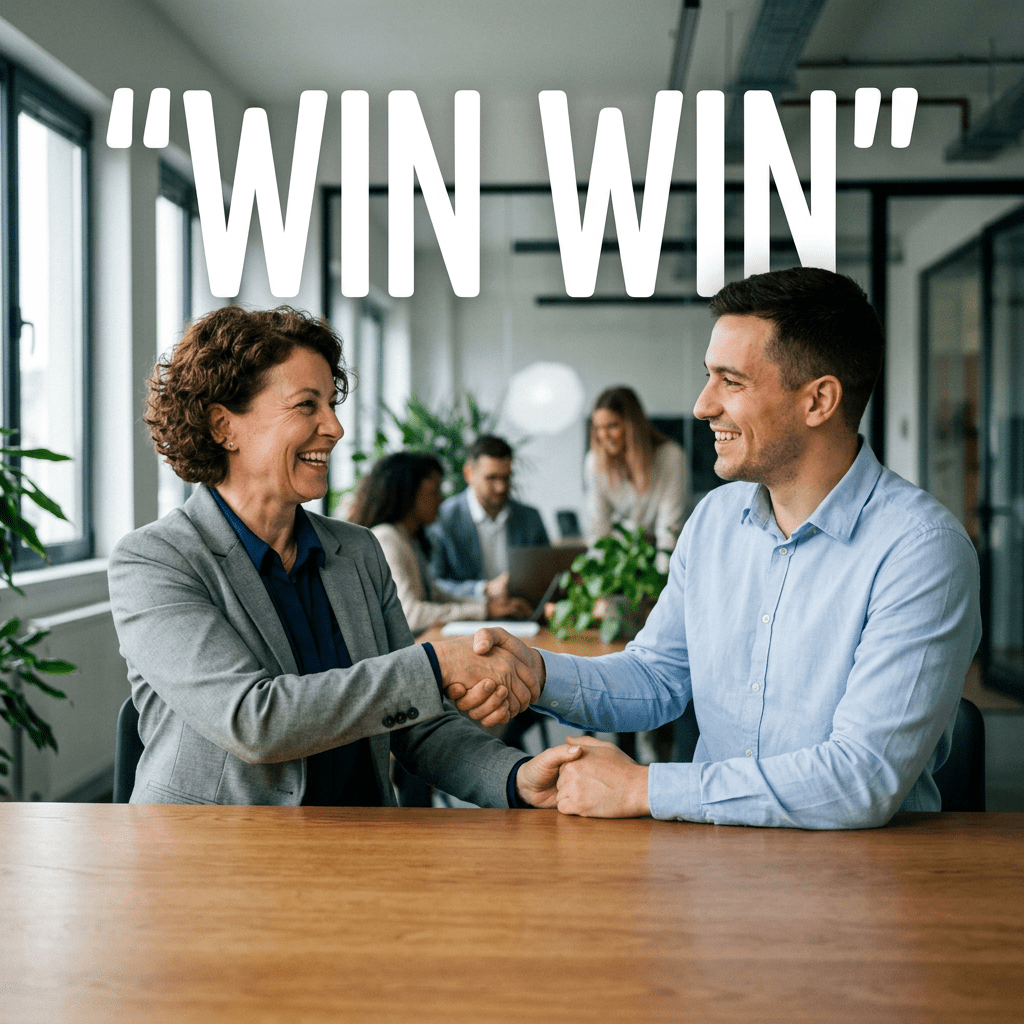 Add text 'win win'